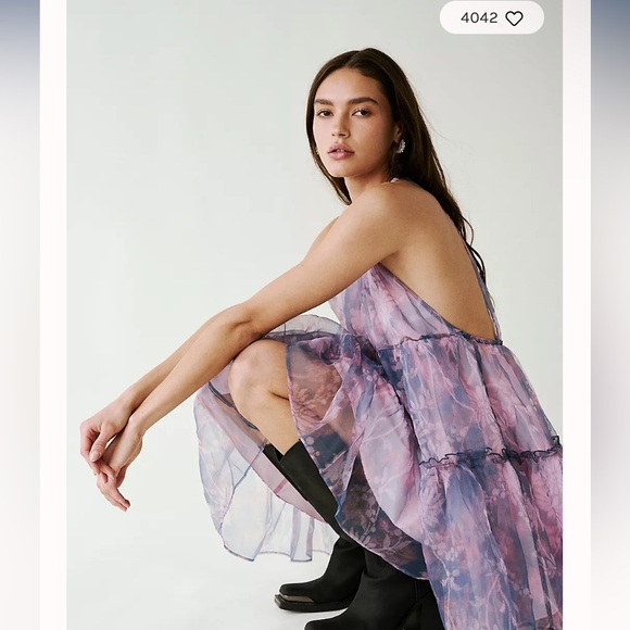 Boho💜 Summer sundress lilac dress small NWT 💜 - Picture 10 of 12